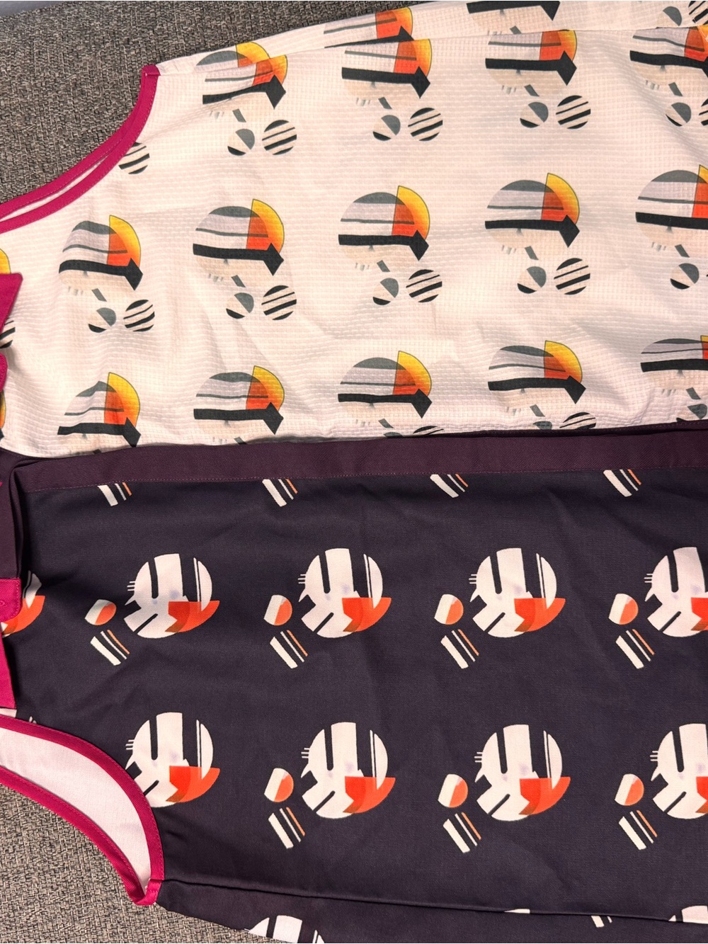 Sleeveless Printed Tank Top in White, Black, Orange